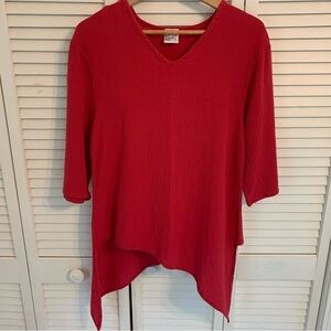 Oh My Gauze Women’s Top‎ Size 1 S/M Pink 100% Cotton Asymmetrical Hem Tunic